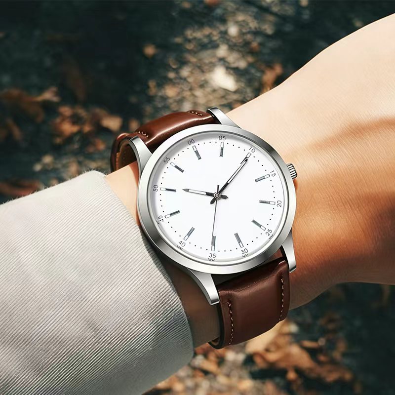 Virtue Man Sport Watch OEM/ODM Custom Logo Design Luxury Men's Business Watch Leather Band Alloy Case Quartz Movement - Virtue