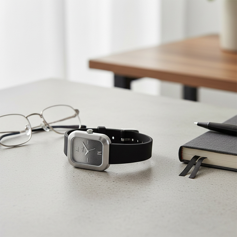 Virtue Custom Wrist Watch Classic Simple Analog Dial Silicone Strap 3ATM Water Resistant Elegant Luxury Fashion - Virtue