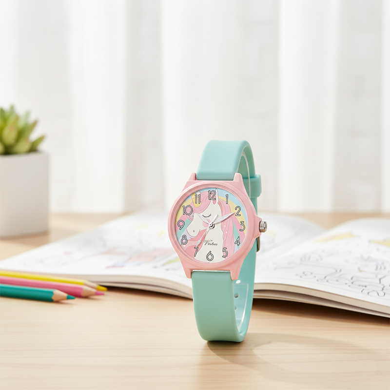 High Quality New Kids Watches Simple Quartz Wristwatch Silicone Band Alloy Case Glass Dial Window Hot Selling for Girls - Virtue