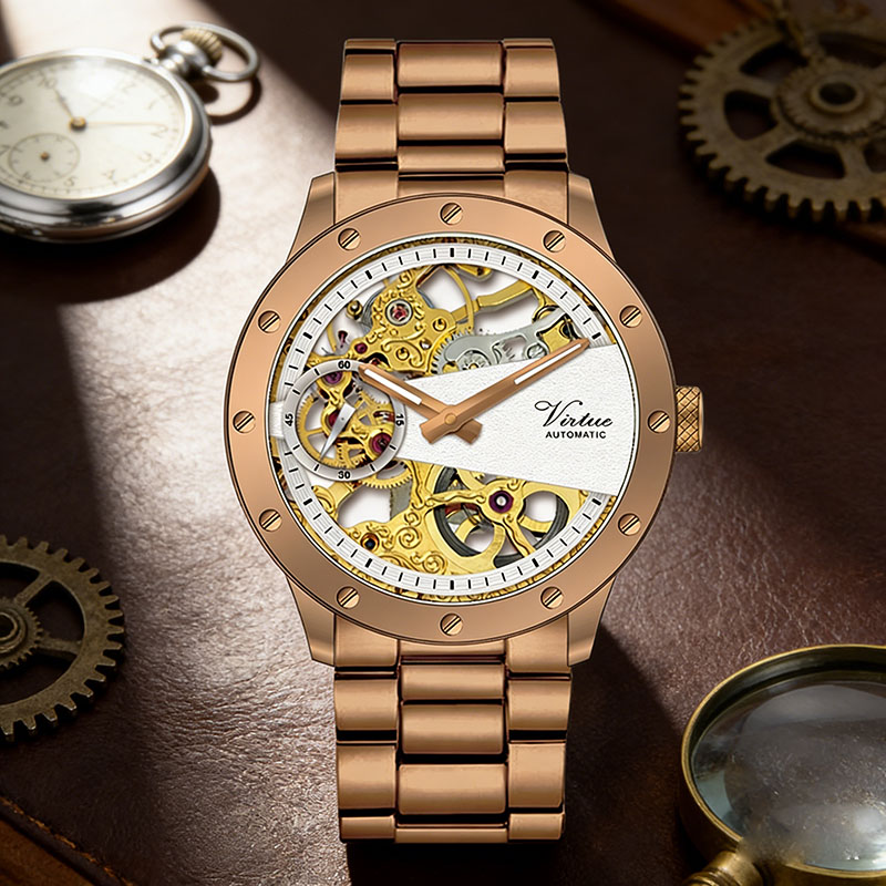 Timeless Engineering: Luxury Stainless Steel Mechanical Watch - Virtue