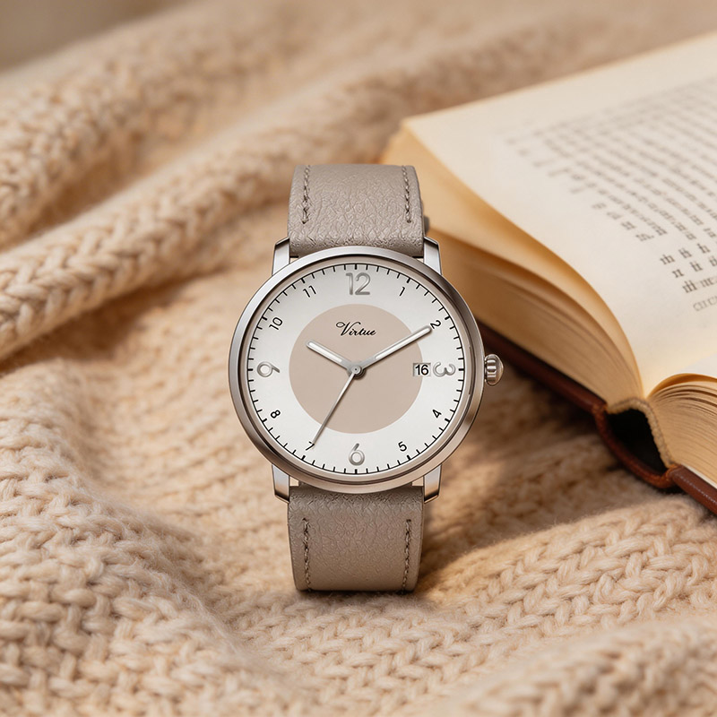 Virtue Women's Quartz Watch 34mm Dial Alloy Case Leather Strap Water Resistant 3ATM Modern Fashion Charm Style - Virtue