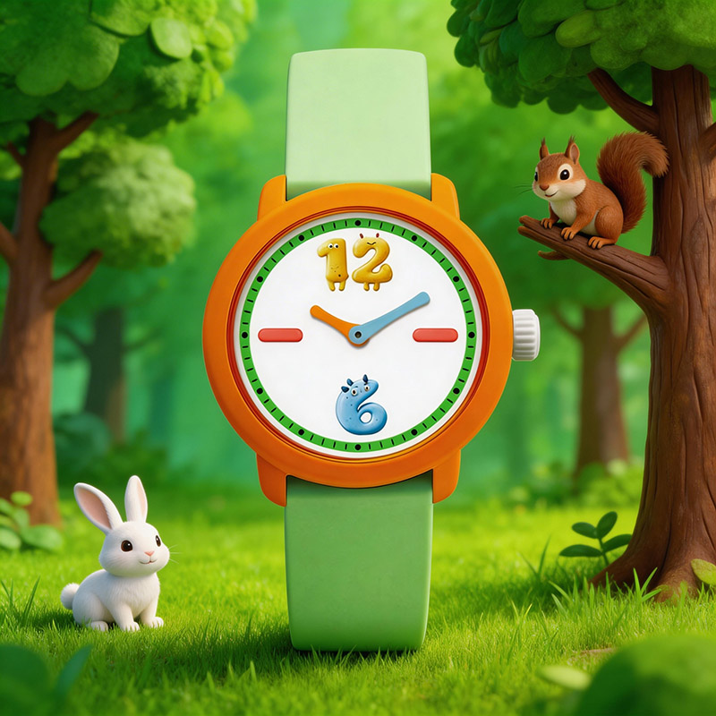 Luxury Quartz Movement Watch for Junior High School Students Cute Simple Pointer 16mm Silicone Band Alloy Glass - Virtue