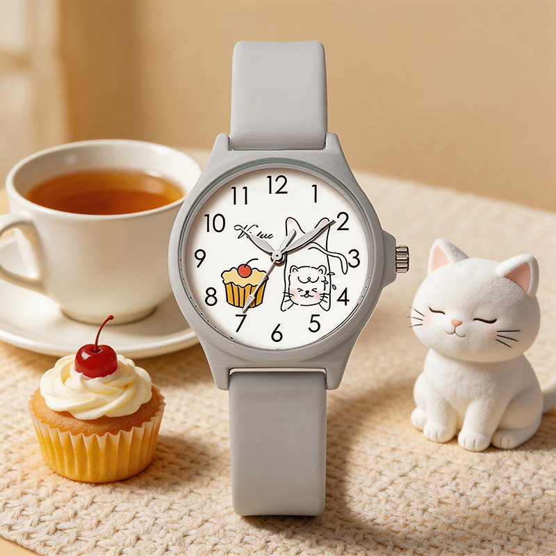 Cat Cupcake Design  School Students Kids Cute Cartoon Cat Cupcake Design - Virtue