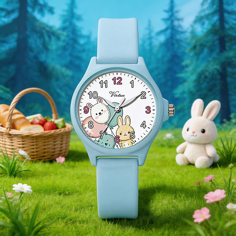 Stylish Neutral Pointer Quartz Watch for Students New Simple Fashion Alloy Leather Band 34mm Glass Dial Window Exam Watch - Virtue