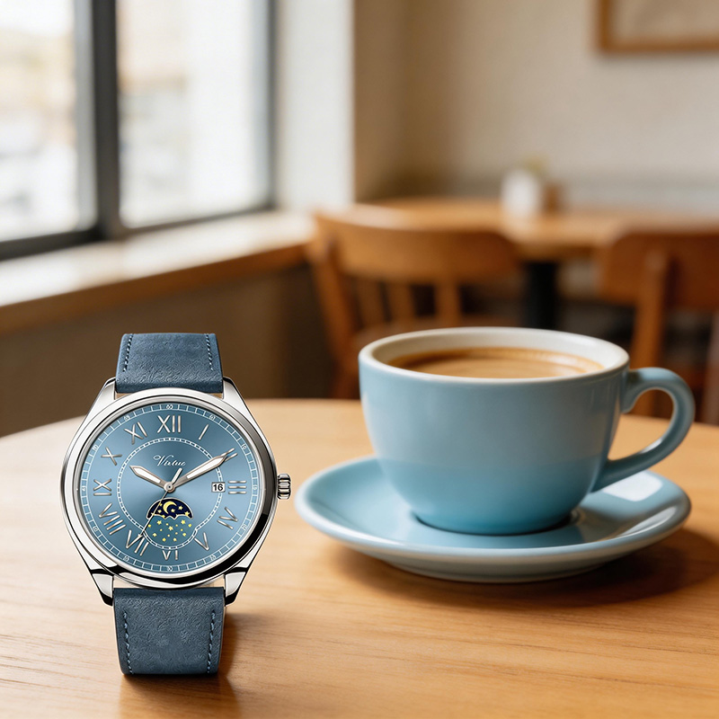 Moon Phase Waterproof Chronograph Luminous Hands Wristwatch for Men Women Couple Lover's - Virtue