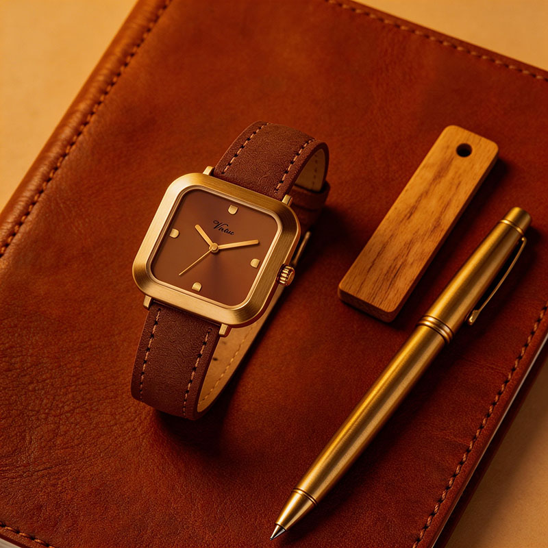 Simple Elegant Square Women's Watches Leather Brown Wrist Watches for Women Ladies Quartz Watch for Girls Montre Femme - Virtue