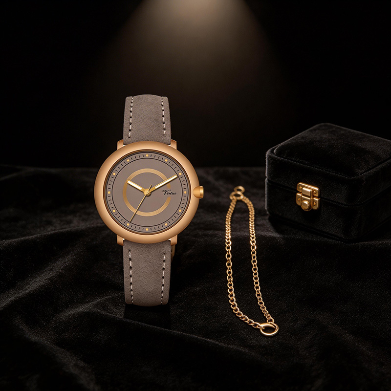 Virtue Charm Quartz Fashion Alloy Case Lady Custom Watch for Women Leather Strap Casual Round Wholesale Manufacturer - Virtue