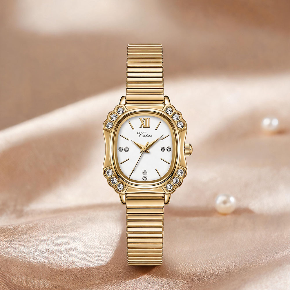 Luxury Women's Quartz Watch Elegant Dress Wrist Watch with Crystal Dial - Virtue